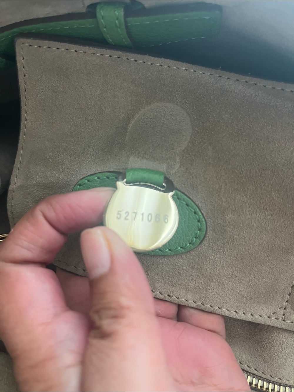 MULBERRY GREEN PEBBLED LEATHER BAYSWATER - Picture 8 of 11